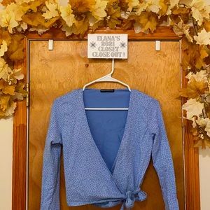 Brandy Melville Wrap Floral Blue Top